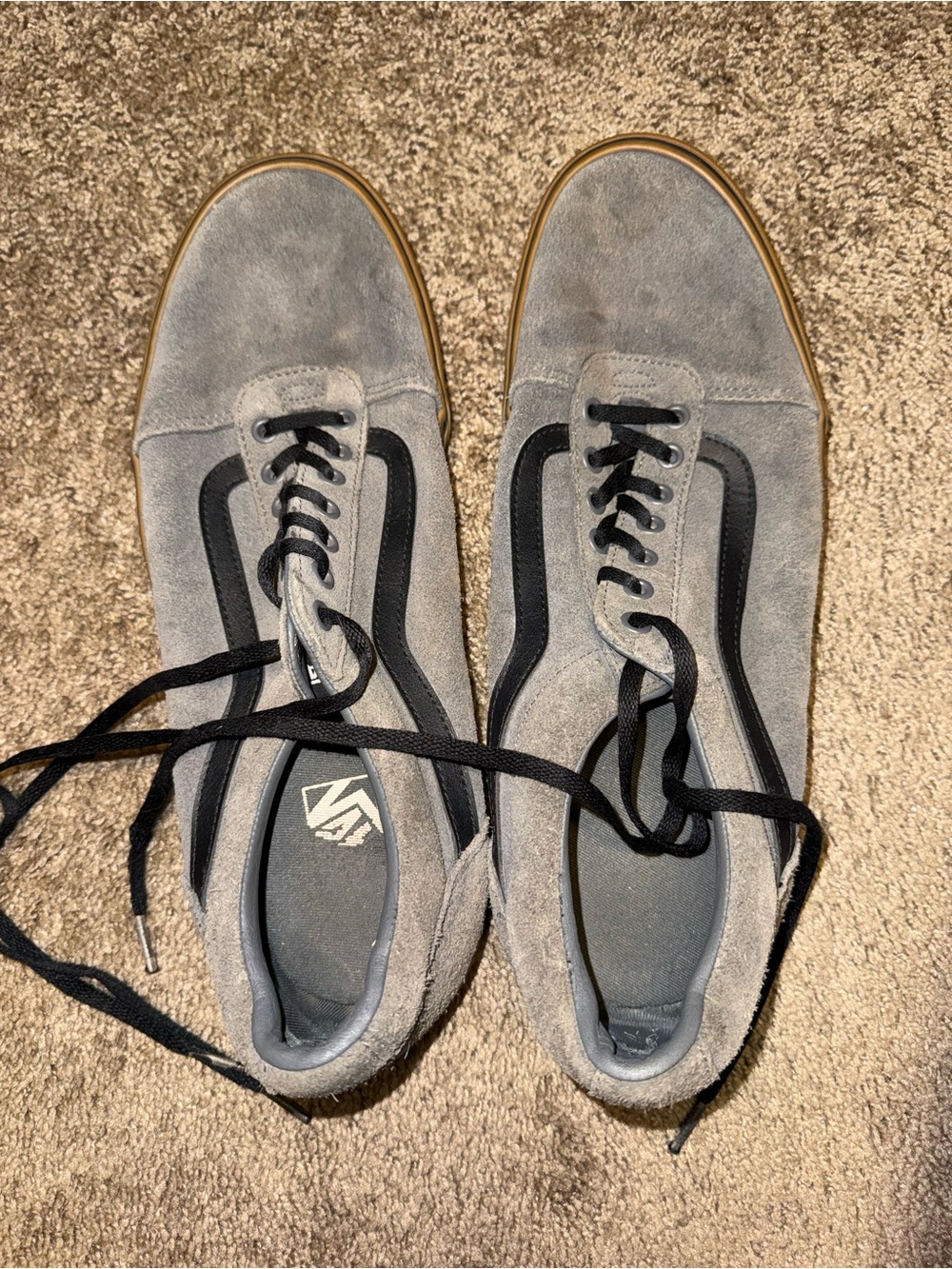 Vans Gray Suede Low-Top Men's Sneakers with Black Accent